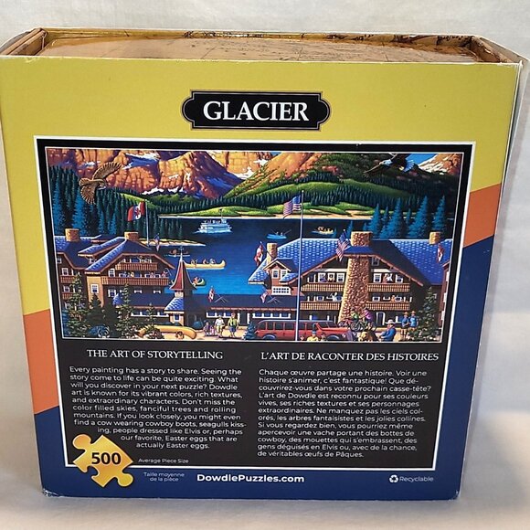 Glacier National Park Dowdle 500 Pc Puzzle Montana to Canada Folk Art kids/adult - Picture 2 of 8